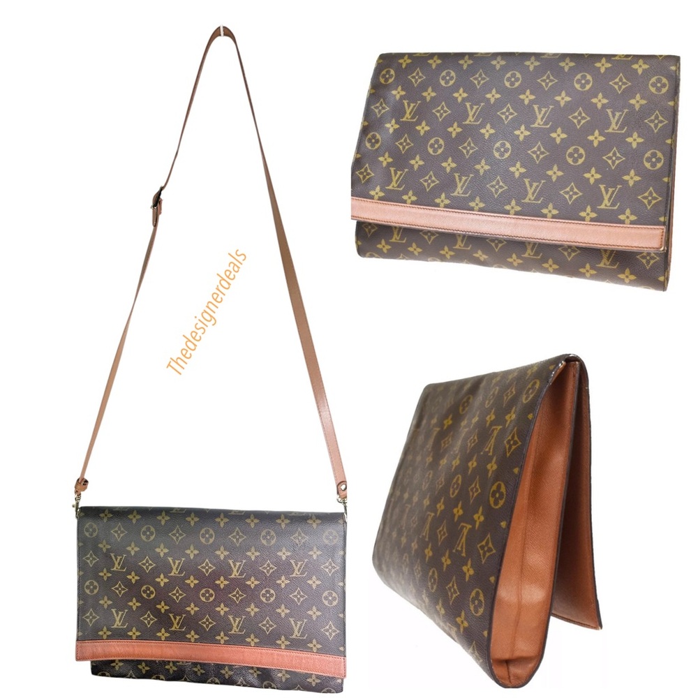 Auth LOUIS VUITTON Large Jumbo XL Clutch converted shoulder/cross body